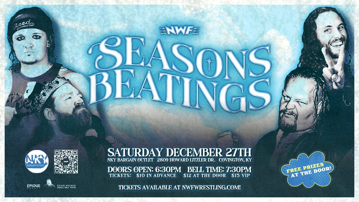 nwfwrestling's tweet image. Tonight!

Catch the NWF LIVE at the @NkyOutlet in Covington, KY, to see three title matches, plus the return of Larry D!

Sponsored by Devin Kroner, the "real estate pastor"

🎟: nwfwrestling.com/events

🚪: 6:30 pm
🔔: 7:30 pm