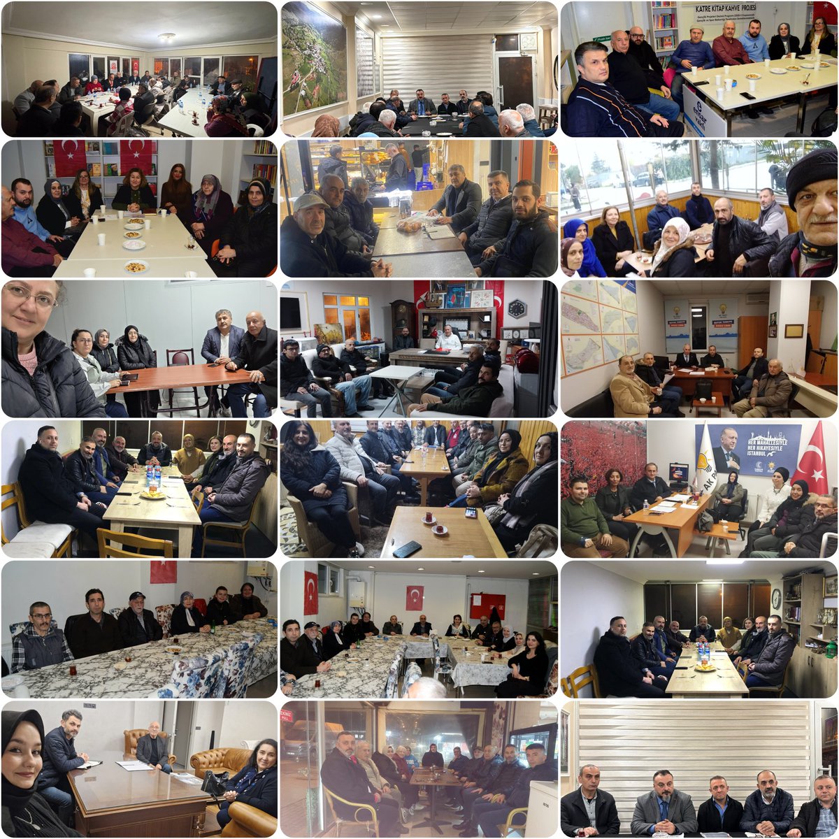 AK Parti Maltepe İlçe Başkanlığı olarak her hafta olduğu gibi bugün de 18 mahallemizde eş zamanlı mahalle yönetim toplantılarımızı gerçekleştirdik. Yoğun katılımla gerçekleşen toplantılarımızda mahallelerimizin sorunlarını, taleplerini ve önerilerini istişare ettik.