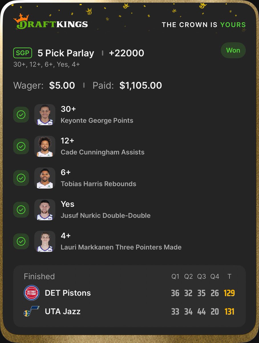 1realbM's tweet image. 🔥 JUST HIT A MASSIVE +22000 5-LEG PARLAY ON DRAFTKINGS! 🔥

$5 ➡️ $1,105 💰

Celebrating by giving  $25 each to 4 winners ($100 total) via Cash App/Venmo!

To enter:
1. Follow me
2. Like + Repost

Winners picked Monday night! Good luck 🍀