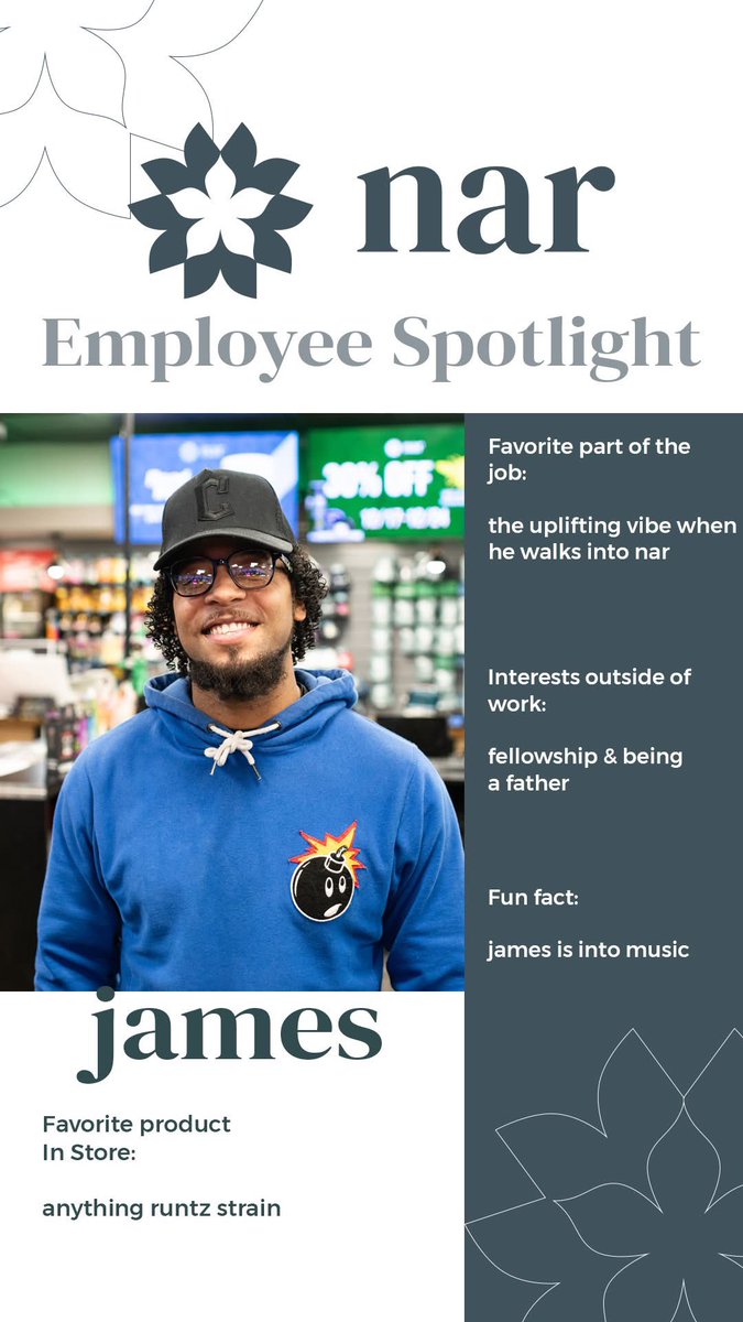 A smile that is only outdone by his deep knowledge of canna, we're stoked to have James join our Nar Monroe team!