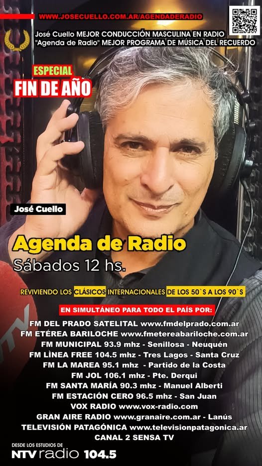 Imperdible!!!. En minutos, desde las 12:00 no te pierdas por el aire de #FMLaMarea, el último programa del año de AGENDA DE RADIO, el ciclo más federal de la radiofonía argentina. Creado y conducido por el el consagrado colega <a href="/josecuellopilar/">José Cuello</a> . Música, recuerdos y la mejor onda