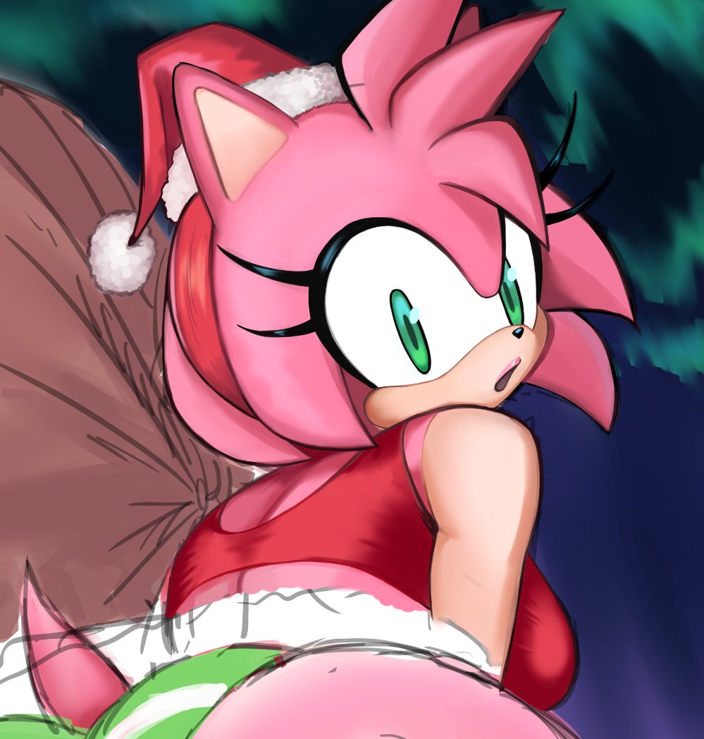 Snippet of a Christmas pic that I didn't finish.
I'm thinking I'll finish it cause🍑#amyrose #SonicTheHedgehog
