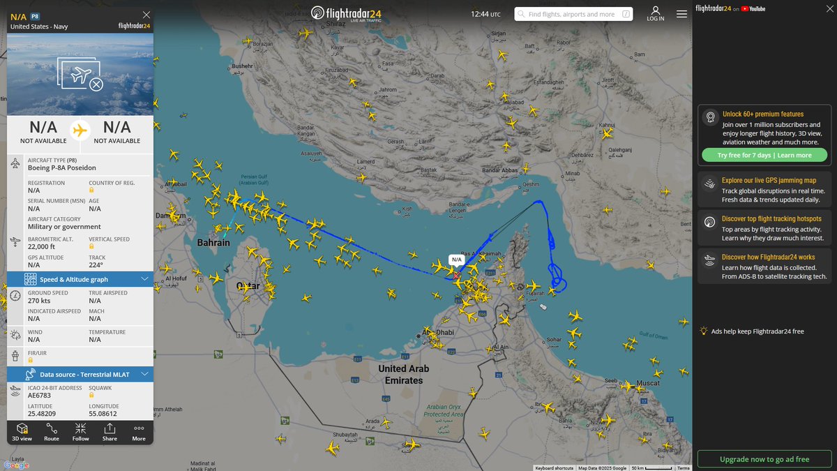 Dec. 27, 2025 #Isa Air Base #Strait of Hormuz #NoCALLSIGN #AE6783