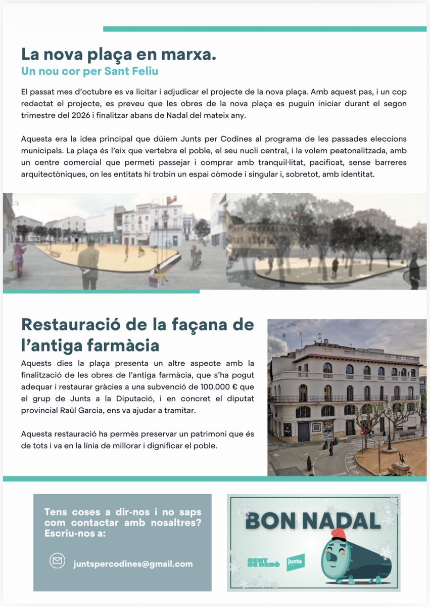 JuntsperCodines's tweet image. 🎄Aquests dies de Nadal hem estat fent porta a porta per repartir la nostra revista amb balanç de mitja legislatura i desitjar-vos unes bones festes.