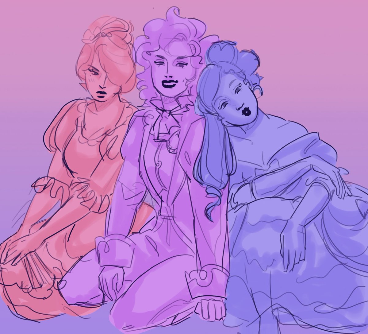 i popped colour on this and realised my divas are the bi flag