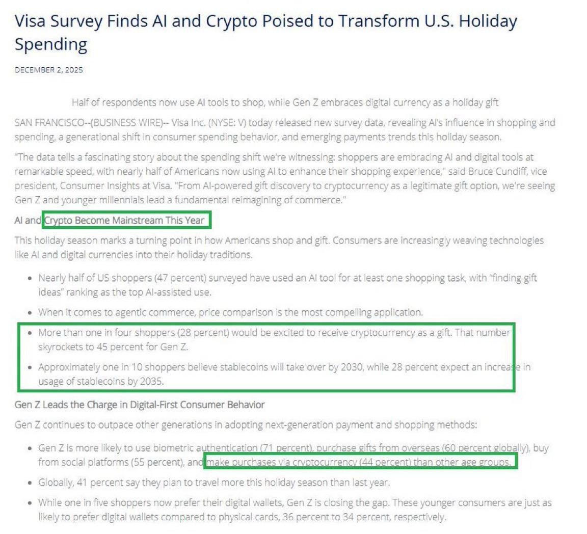 coinbureau's tweet photo. 🔥NEW: Visa Declares Crypto Hit Mainstream in 2025