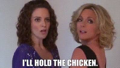 gvklipper's tweet photo. @buckiverse Rookie mistake. You never hold the chicken. https://t.co/mOwPJYX0SC