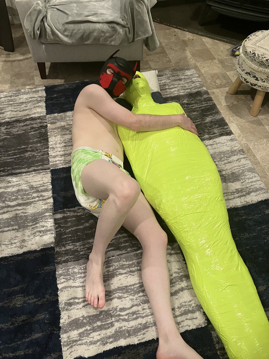 After spending many hours mummified myself, it was time to change things up and turn <a href="/Liam_the_dragon/">Liam The Dragon ✨🦖</a> into a helpless mummy. He was very well behaved, not being able to move or make a sound