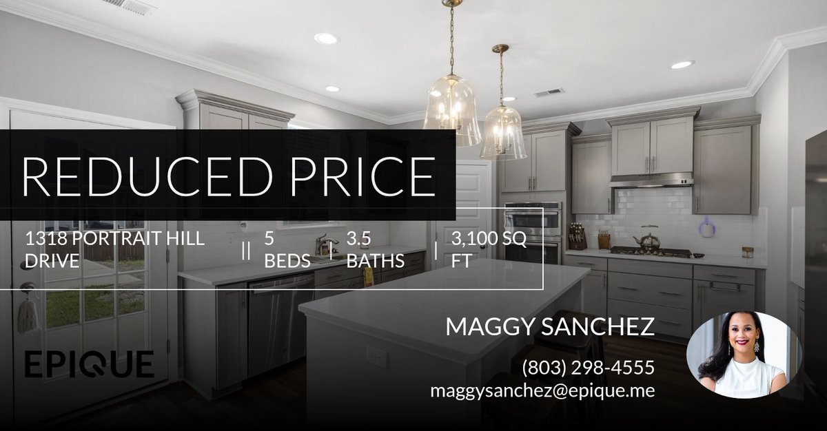 ItsMaggySanchez's tweet photo. 📍 Reduced Price 📍 This recently reduced home at 1318 Portrait Hill Drive in Chapin won't last long, so, don't wait to set up a showing! Reach out here or at (803) 298-4555 for more information! https://t.co/AtAN95rtWT https://t.co/BJroVquJWV