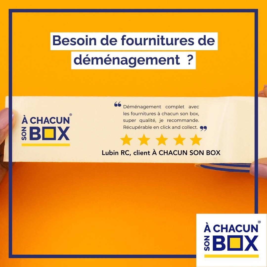 📦🛠
Besoin de fournitures?

Chez À Chacun Son Box Caudan et Rezé, on ne fait pas que stocker :
cartons, adhésifs

✔ Qualité professionnelle
✔ Disponibles sur place

Merci à nos clients pour leur confiance

#AChacunSonBox #Déménagement #FournituresDeDéménagement #AvisClient