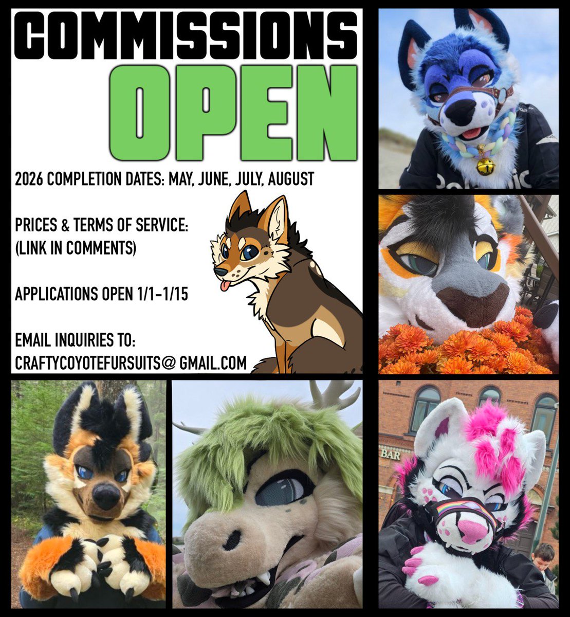 Looking to join the Crafty Coyote family? Applications open next week on the 1st! 

The next opening will be in August for winter completion dates. 😊