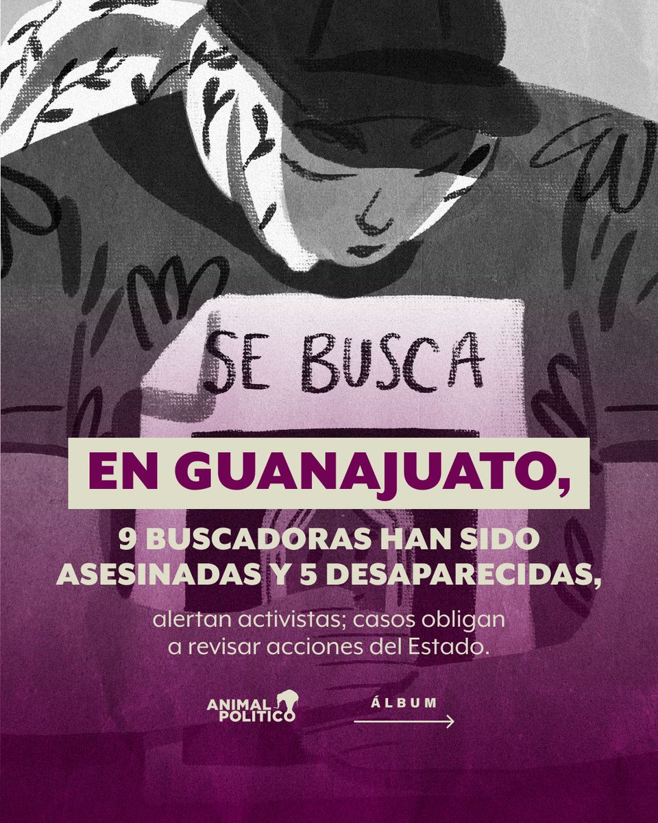 Pajaropolitico's tweet photo. 🔴 En Guanajuato se tiene el registro de nueve mujeres buscadoras asesinadas y al menos cinco más en calidad de desaparecidas en los últimos años, situación que evidencia la falta de políticas efectivas de protección para quienes buscan a personas desaparecidas, alertó Cirenia Celestina Ortega, coordinadora de Comunicación e Información de la Mujer A.C. (Cimac).

https://t.co/JJFYYIlvZf