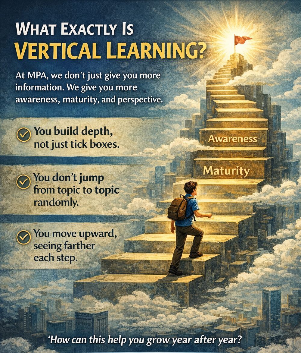 MoneyPrep's tweet photo. What Exactly Is Vertical Learning?

Vertical learning is what happens when each new lesson doesn’t just give you more information, it gives you more awareness, more maturity, more perspective.

It’s about building depth, not just ticking boxes. https://t.co/ZorXIcM8h0