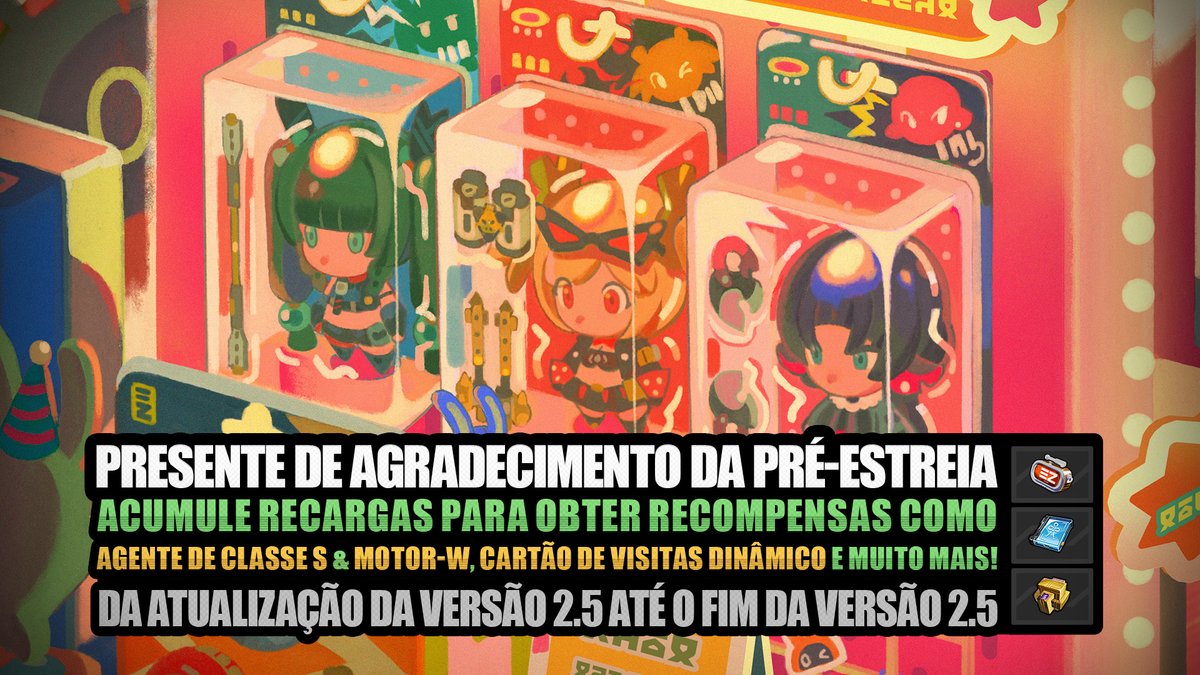 ZZZ_PT_BR's tweet image. Detalhes do Evento "Presente de Agradecimento da Pré-estreia"

Período do Evento
Da atualização da Versão 2.5 até o fim da Versão 2.5

Detalhes do Evento
• Durante o evento, os Proxies podem obter uma certa quantidade de Ingressos Comemorativos ao comprar Monocromos, Fundos de…