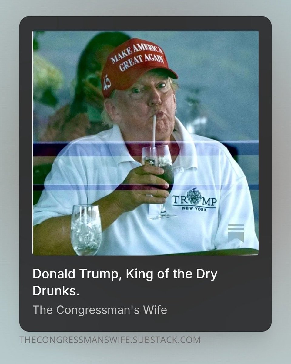 Want to know what a dry drunk is? I explain it in my latest article … on Substack. substack.com/@thecongressma…