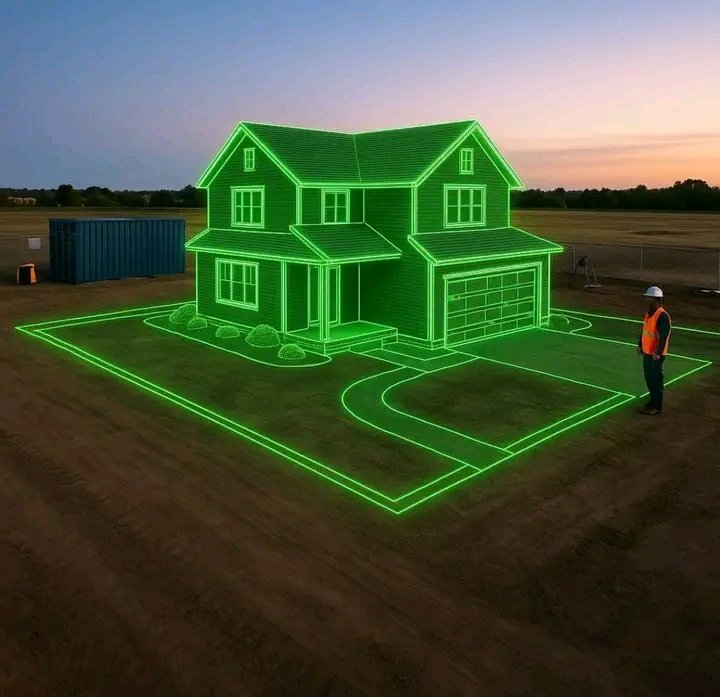 Villa design using 3D ground projection technology.
