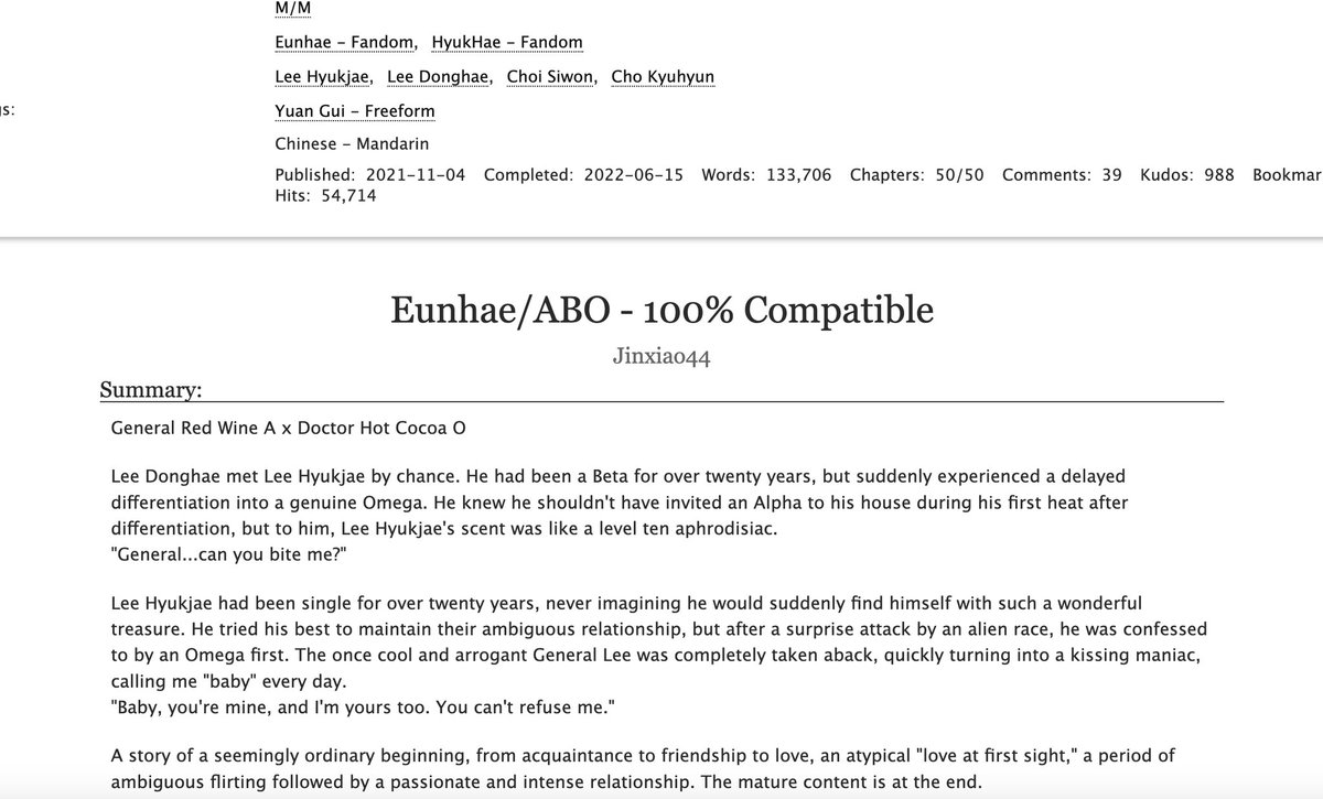 BOA13131007's tweet image. #EUNHAE
Was supposed to be translating, but I’m reading fanfic instead 😭 it’s TOO good. I barely ever read omegaverse 

Donghae being a beta for 20 years and then turning omega because of Hyukjae😂And the first few chapters are just pure mutual pining and nonstop tension… I’m…