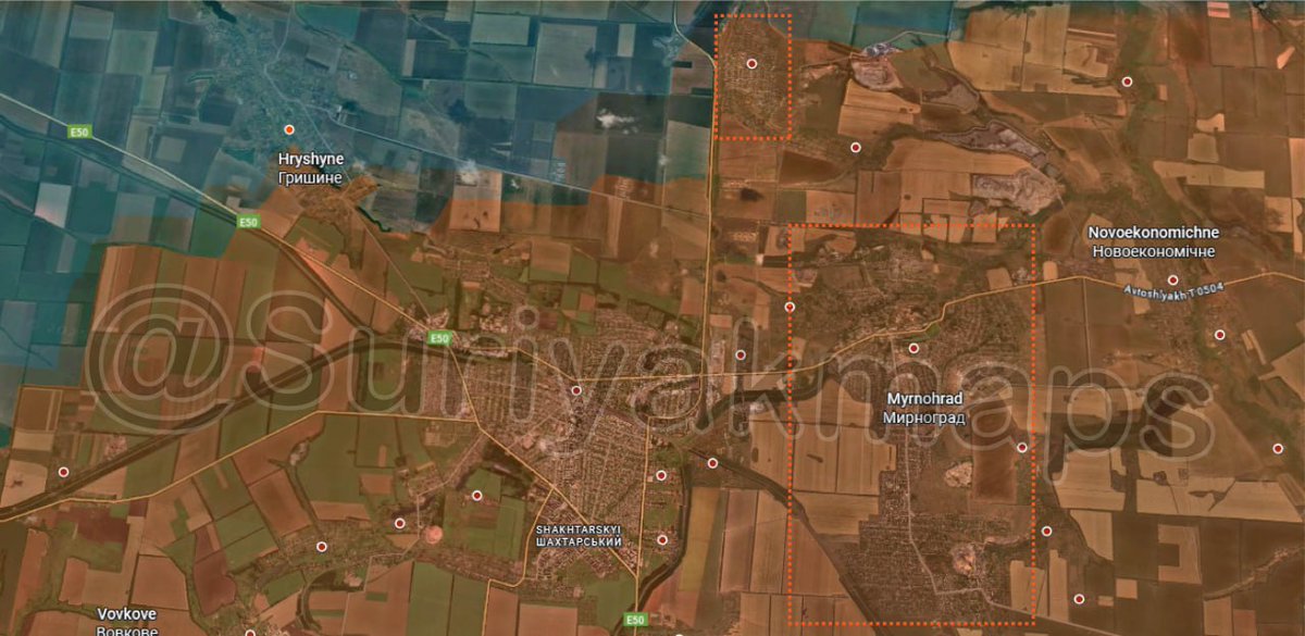 SU_57R's tweet image. 🇷🇺🇺🇦 Suriyakmaps reports that Mynohrod has fallen to Russian forces. The last remaining Ukranian units were taken out. 

Geolocations also place Russian forces in the center of the city. 

There are still a lot of conflicting reports coming from different mappers. I will wait…