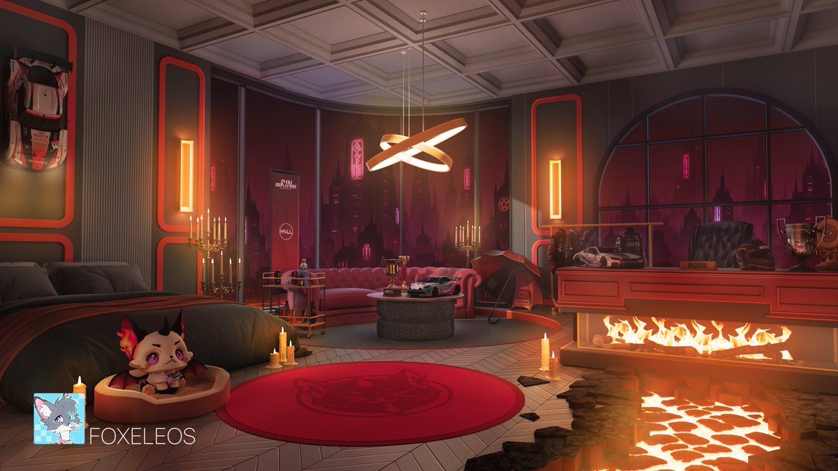 foxeleos's tweet photo. Very warm interior for @saerin4RIN !

The interior is not ordinary, but I really like it! 

#b3d #art #Vtuber https://t.co/FVsI17Qkd9