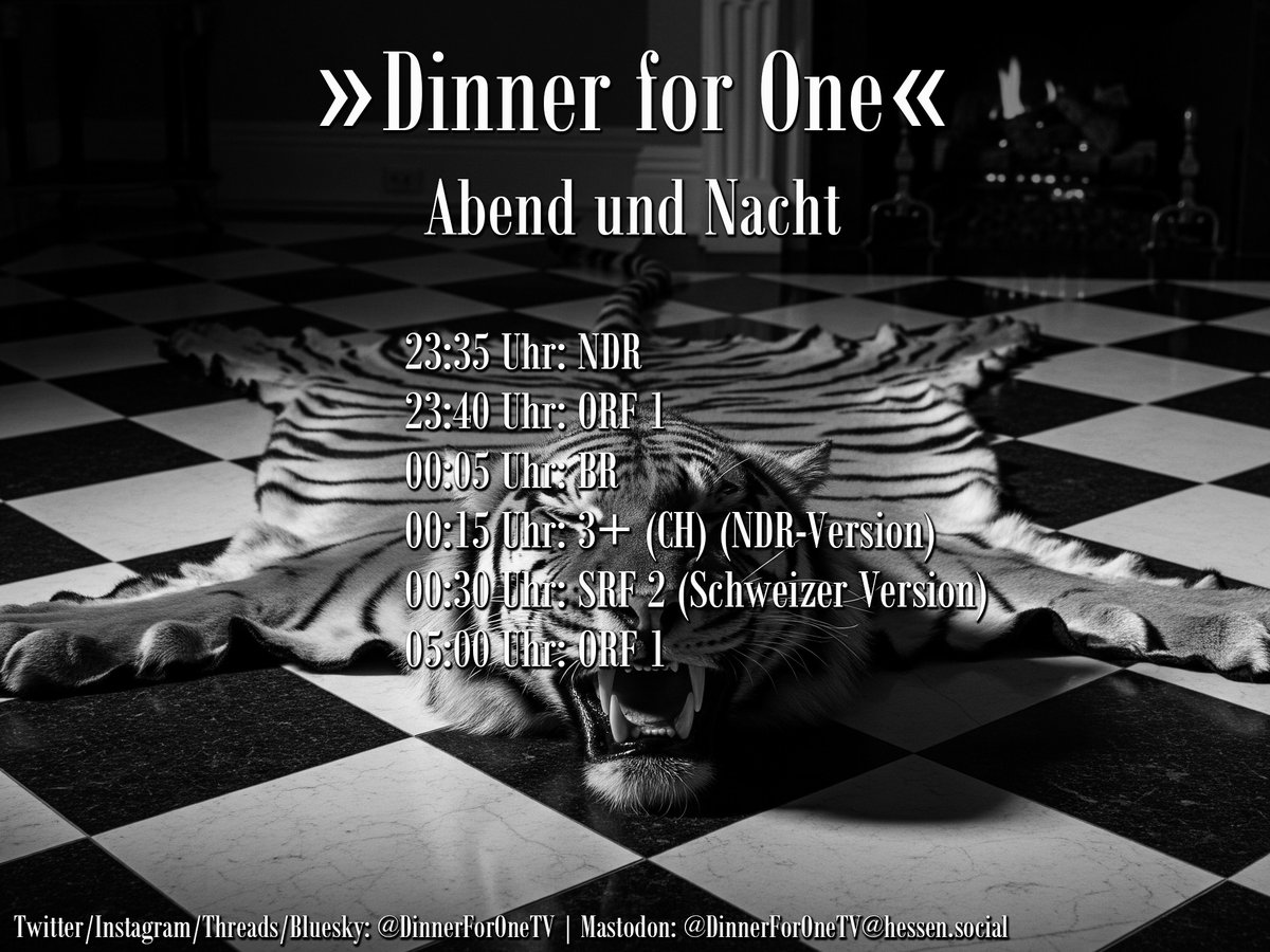 Dinner for One im TV 🤵🐯🧓 tweet media