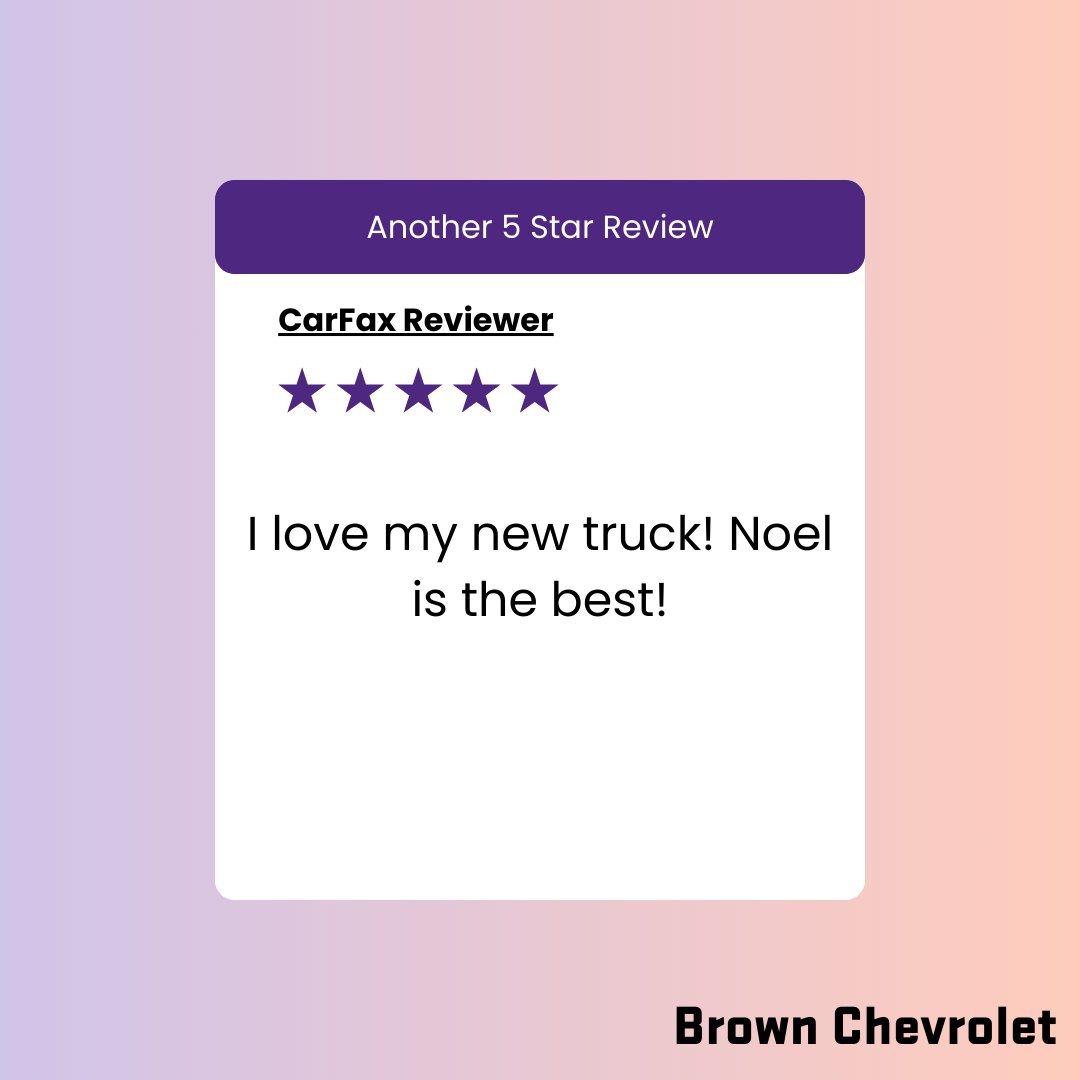Thank you for sharing your excitement! We’re thrilled you love your new truck and that Noel made your experience so positive. We look forward to serving you again!