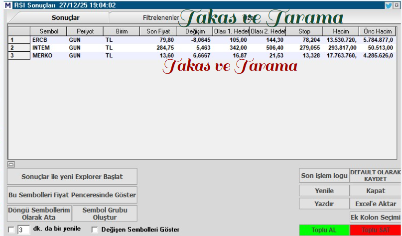 Necmi0405's tweet image. Rsi / Tarama Listesi.
#ercb 
 #intm 
 #merko 
 
Taramalar Kesinlikle  al, sat, tut tavsiyesi değildir!!
Kimsenin sözüne kanarak işlem yapmayınız.‼️
Kendi Analizini Yapınız‼️