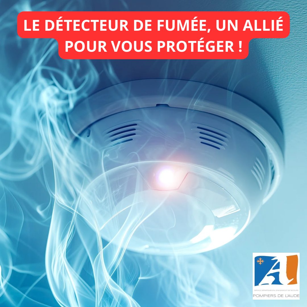SDIS11OFFICIEL's tweet photo. 🔥🏠 Un détecteur de fumée peut sauver des vies.
Testez-le chaque mois, changez la pile une fois par an et installez-en à chaque étage de votre logement.
La prévention commence chez vous. https://t.co/V9EgEZx5Zq