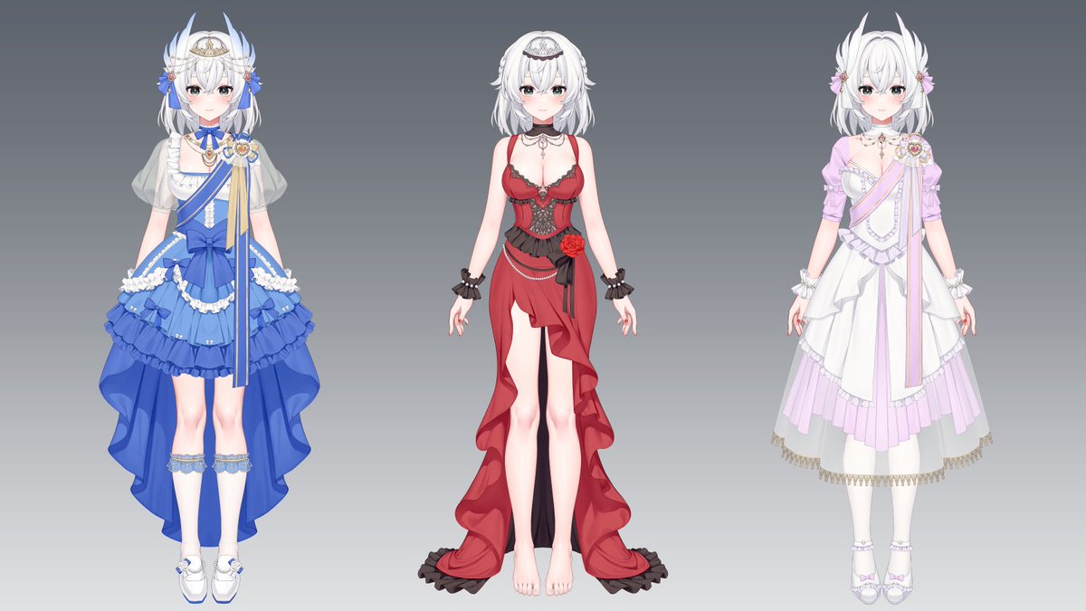 Long dress outfit set for Prism Customizable Vtuber Model! Next major update will be around the end of January✨ 
We will be showing more designs in the next few days! 