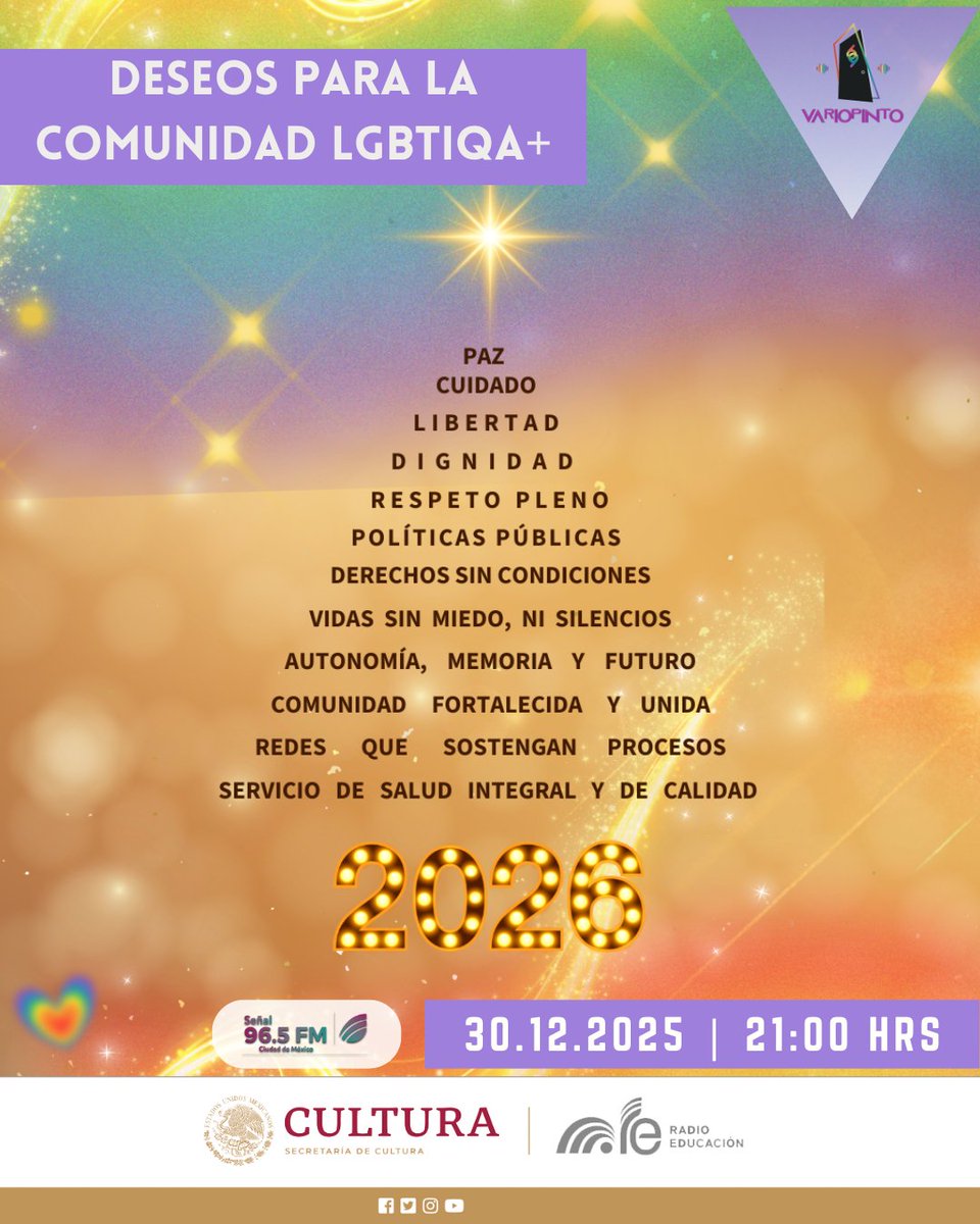 🔴 DESEOS PARA LA COMUNIDAD LGBTIQAP 🏳️‍🌈🏳️‍⚧️

Alex, Cris y Mar hacen una pausa para pensar los deseos de la comunidad LGBTIQA rumbo al 2026: lo que falta, lo que duele, lo que se ha sostenido y lo que aún se espera, apostando por el deseo y la lucha colectiva.