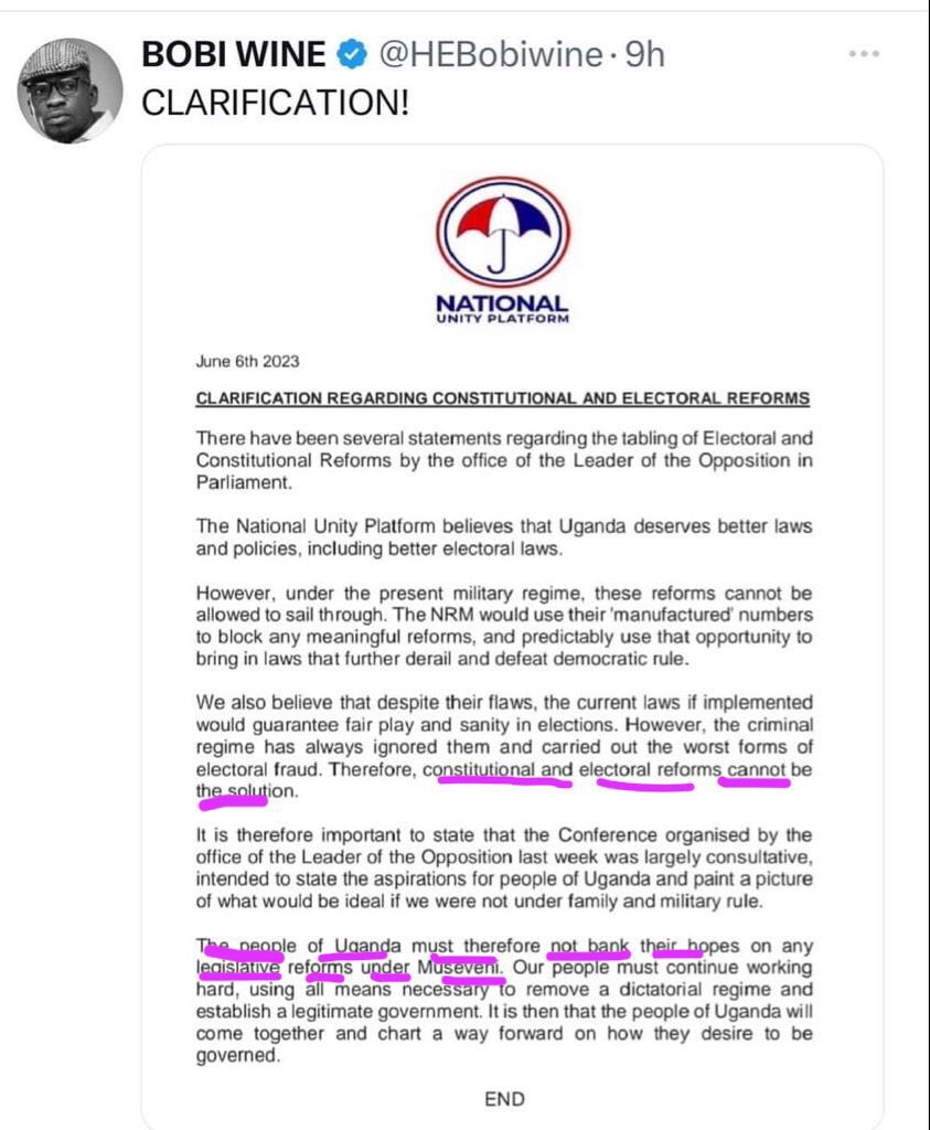 mo9163's tweet photo. @HEBobiwine @NUP_Ug They are denominating your candidates based on the laws you said don't need to be reformed!! https://t.co/O5l7ZmnbEw