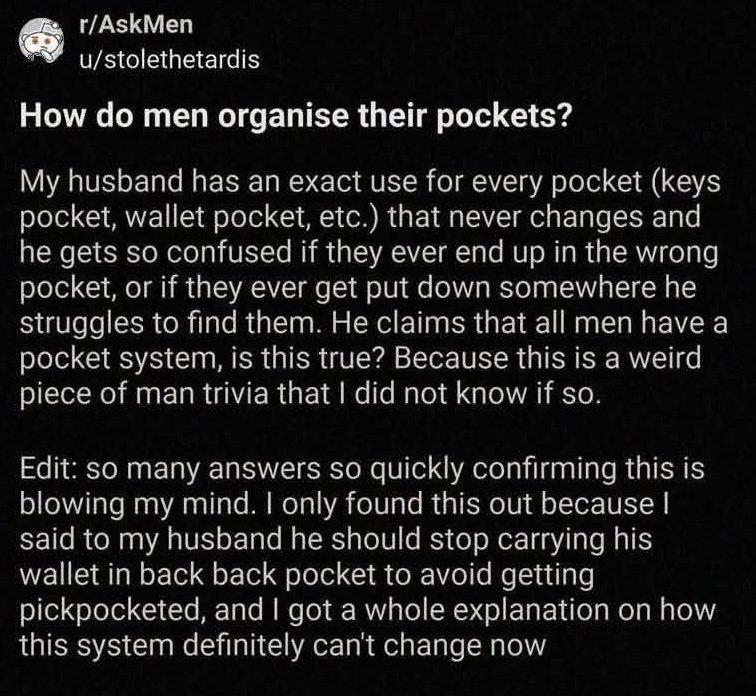 TechParadox's tweet image. At least once a week I have to spend time helping my wife look for her phone, keys, glasses, etc because she put them down somewhere and forgot where, or buried them in the bottom of her purse. If you put stuff back in the same place every time, you don't lose it.