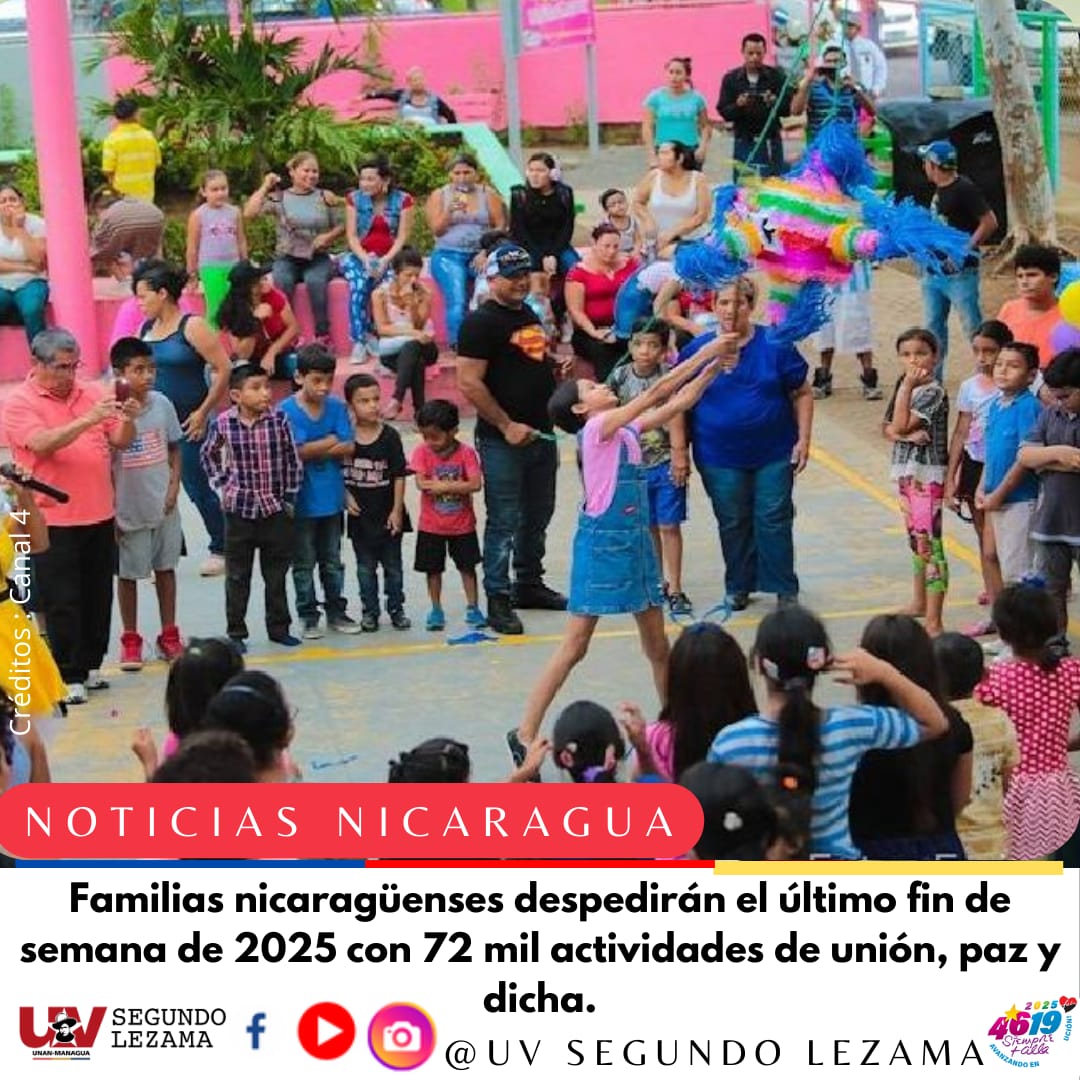 Más de 72 mil actividades serán realizadas en estas fechas de fin de año 
#SomosUNAN
#ManaguaSandinista