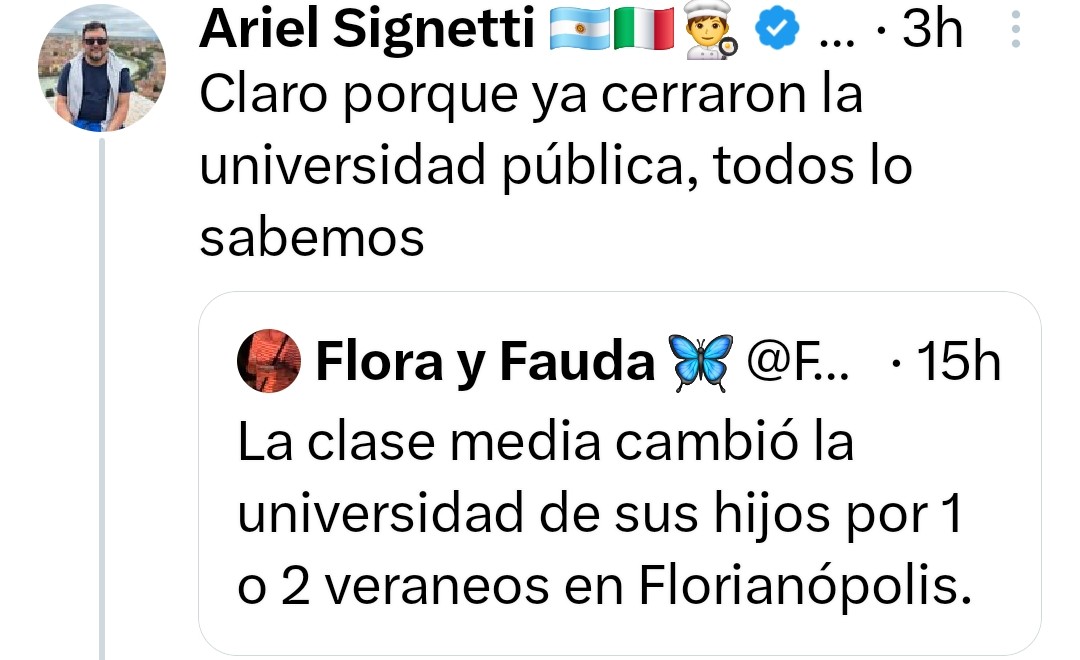 A esto me refería más temprano: para el común de la gente con lo que mandan alcanza y sobra. Es a costa de nuestras familias, pero no lo perciben. Con este presupuesto la universidad pública es inviable (y la ciencia). Si no asumimos esto, es un problema adicional que tenemos.