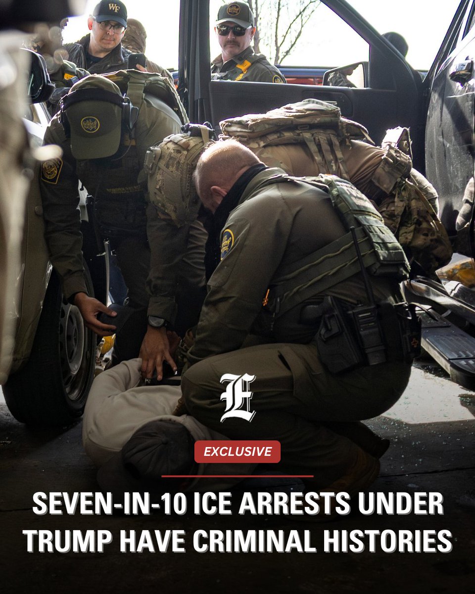 #EXCLUSIVE — The large majority of illegal immigrant arrests by U.S. Immigration and Customs Enforcement are criminals who have been convicted or those with pending charges for criminal offenses, according to new data provided to the Washington Examiner.

STORY: