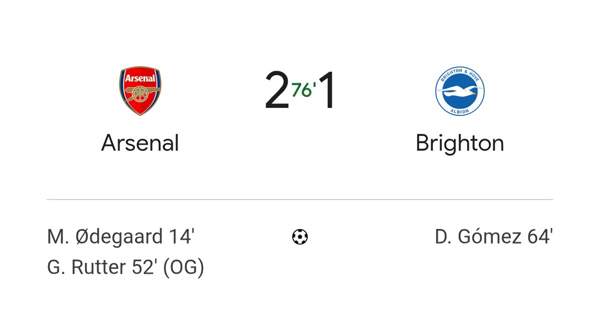 Mzansipresser's tweet image. There is still for Brighton to equalize vs Arsenal as there are 12 more minutes to be played at the Emirates. 

#ARSBHA #NOTMCI
