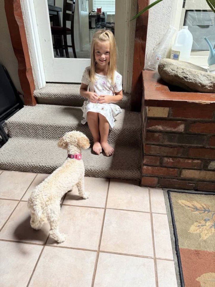 One of Karina’s favorite members of our family is Pumpkin, our Maltipoo that we adopted at 4 months old! 😍