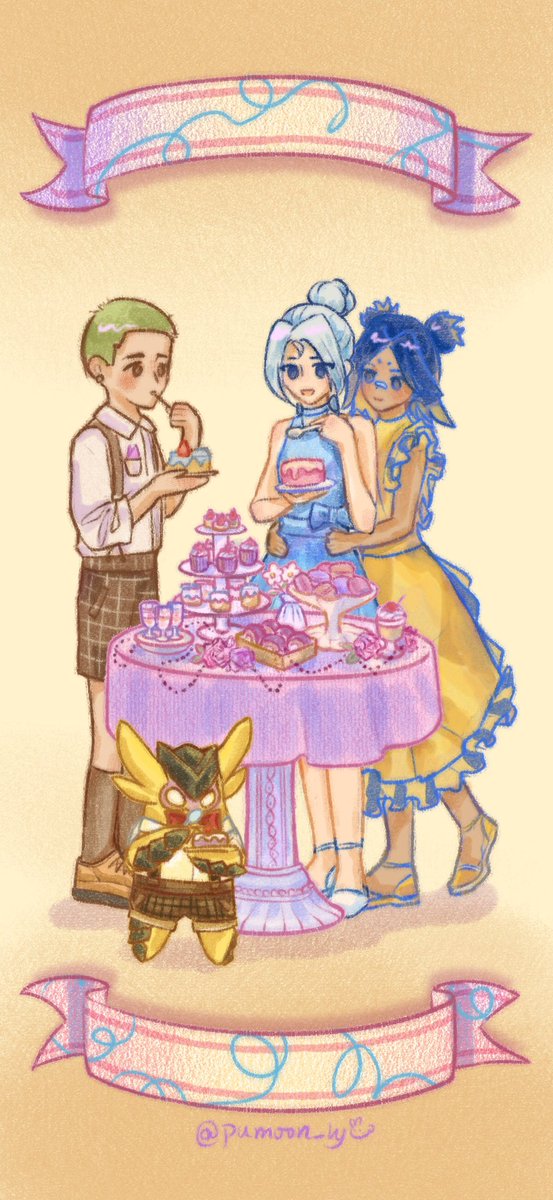 pumoon_ly's tweet photo. Dessert 🧁🍰🍮🍩🍪🍨🍧

#VALORANT #VALORANTfanart  #fanart  
#gekko #jett #neon https://t.co/23hOlca494