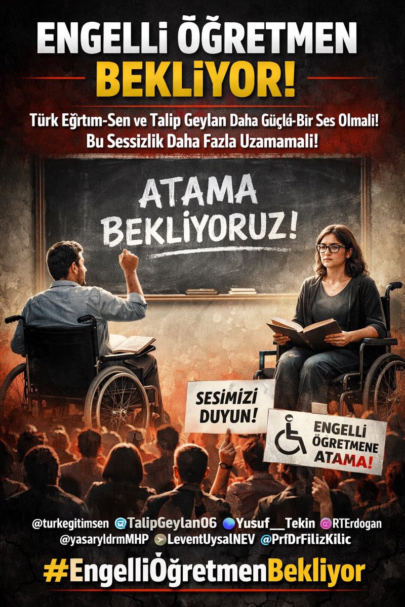 <a href="/ekpssatama2025/">Ekpss</a> <a href="/RTErdogan/">Recep Tayyip Erdoğan</a> <a href="/dbdevletbahceli/">Devlet Bahçeli</a> <a href="/cbsbb/">T.C. Cumhurbaşkanlığı Strateji ve Bütçe Başkanlığı</a> <a href="/senelibrahim_/">İbrahim Şenel</a> <a href="/Yusuf__Tekin/">Yusuf Tekin</a> <a href="/memetsimsek/">Mehmet Simsek</a> <a href="/MahinurOzdemir/">Mahinur Özdemir Göktaş</a> <a href="/kasapoglu/">Dr. Mehmet Kasapoğlu</a> <a href="/tcailesosyal/">T.C. Aile ve Sosyal Hizmetler Bakanlığı</a> Engelli Öğretmenler'in tek güvencesi Cumhurbaşkanıdir.<a href="/RTErdogan/">Recep Tayyip Erdoğan</a> <a href="/dbdevletbahceli/">Devlet Bahçeli</a> <a href="/Yusuf__Tekin/">Yusuf Tekin</a> <a href="/MahinurOzdemir/">Mahinur Özdemir Göktaş</a>    <a href="/PrfDrFilizKilic/">Prof. Dr. Filiz KILIÇ</a>  <a href="/_cevdetyilmaz/">Cevdet Yılmaz</a> <a href="/EmineErdogan/">Emine Erdoğan</a> <a href="/memetsimsek/">Mehmet Simsek</a> #SonKabineEngelliÖğretmenle