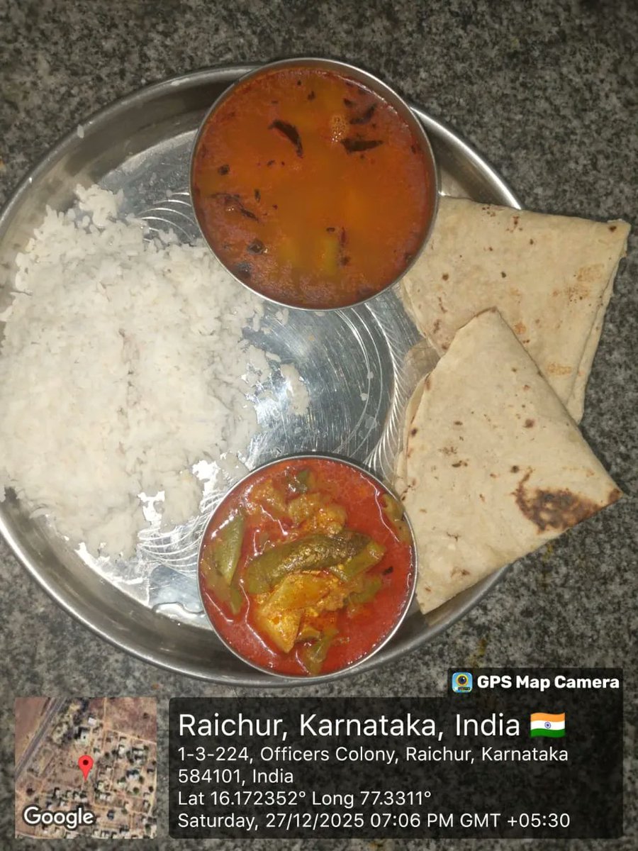 GGCHRaichur's tweet photo. Good evening Sir/Madam today's dinner. #SocialAudit_SWDMeals #SocialWelfare_Karnataka https://t.co/TQMVgaLJoA