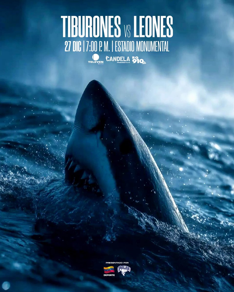 Tiburonesbbc_'s tweet photo. ¡Game Day! 💪🦈
🏟️ Estadio Monumental 🏟
⌚️7:00 p.m.
📺 @televentv / @beisbolplay
📻 @circuitofmcenter @candelapurafm @rq910amcenter
📍Caracas, Distrito Capital.
#VamosPaEncima 🦈🥁
#TiburonesSiempre 💯 https://t.co/72vlLgKOaO