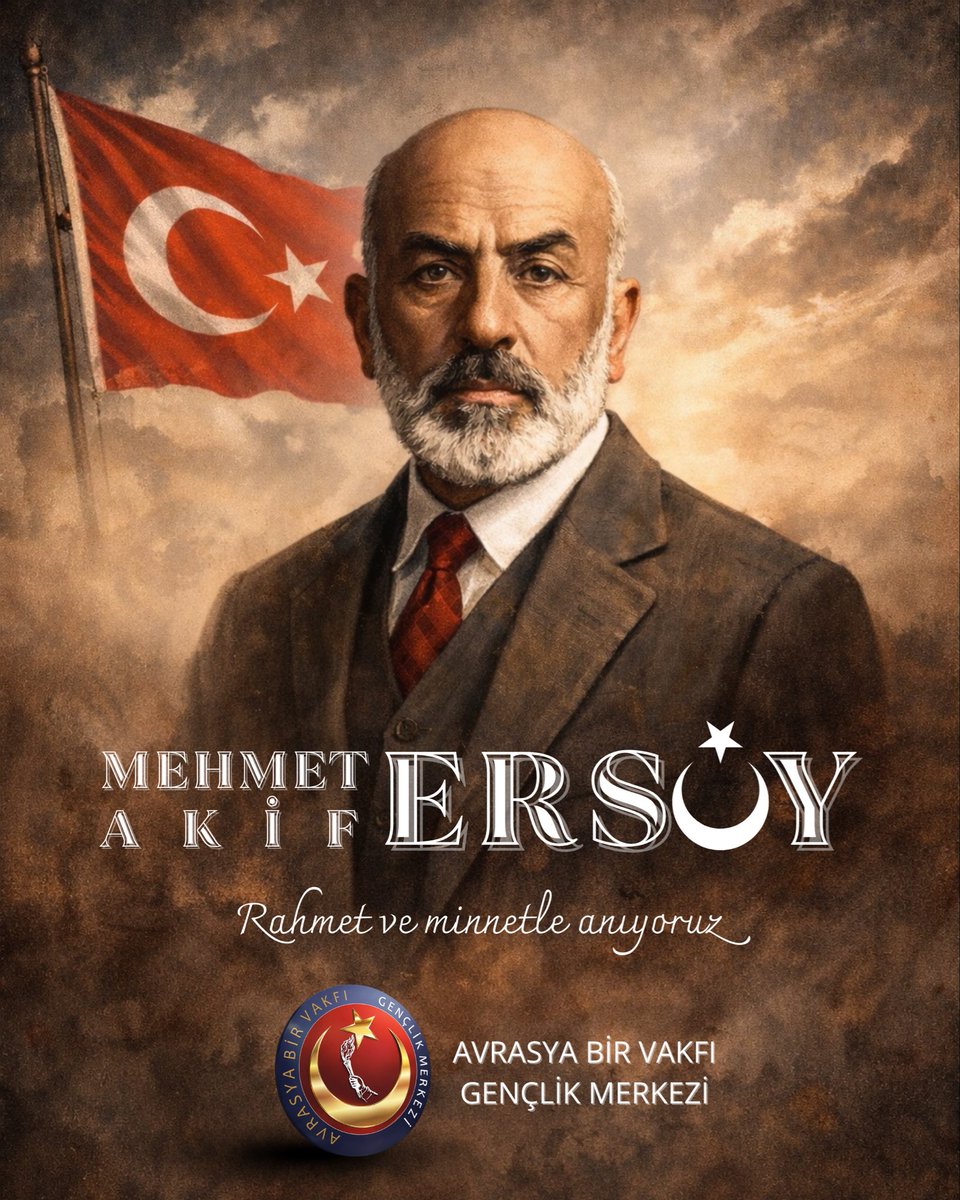 Bu milletin
imanını yazdı,
istiklâlini haykırdı.

İstiklâl Marşı’mızın şairi
Mehmet Âkif Ersoy’u
rahmet ve minnetle anıyoruz.