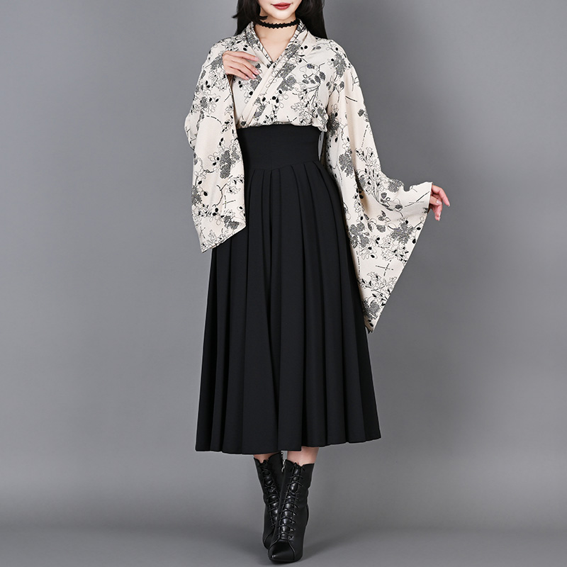 NO.S PROJECT　大正浪漫カシュクール　黒衣の扇舞 pick up】大正浪漫カシュクール レトロな和の装いをもっと身近に