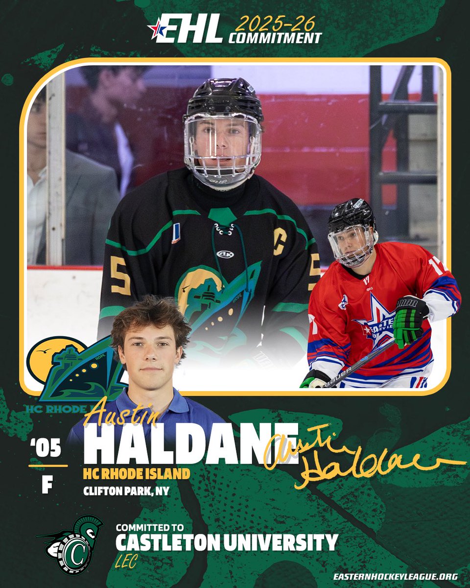 EHL_Hockey's tweet image. Austin Haldane Commits to Castleton University

@HC_RhodeIsland All Star Forward to join Spartans for the Upcoming Season

🔗: Link in bio and at easternhockeyleague.org

#WherePlayersComeFirst | #DevelopPromoteAdvance