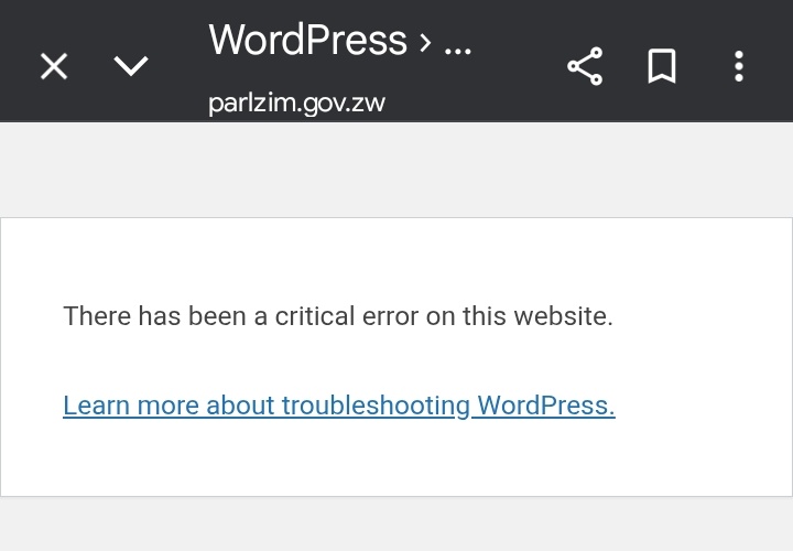 Parliament of Zimbabwe – Parliament of Zimbabwe Website broken
