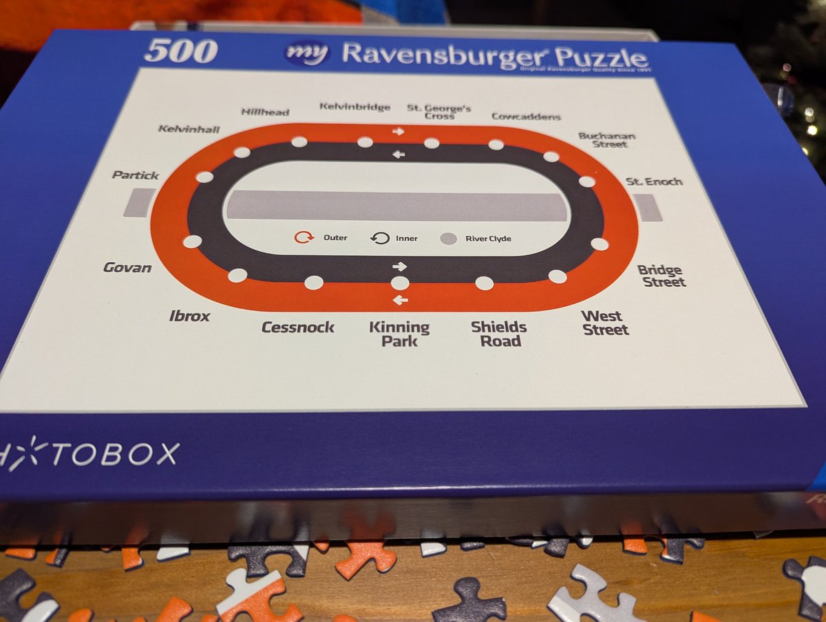 BletheringBear's tweet image. I'll see you in 2026. Oh and before you say it, yes, I'm going to make a proper start on the edges. 🤣😛
For someone with my wonderful hand dexterity this is bloody great fun. 😎😁
#GlasgowSubway #jigsaw