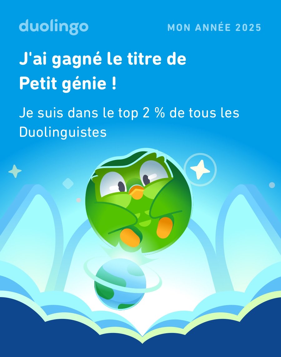 Regarde tout ce que j'ai appris avec Duolingo en 2025 ! Et toi, ça donne quoi ? #Duolingo365