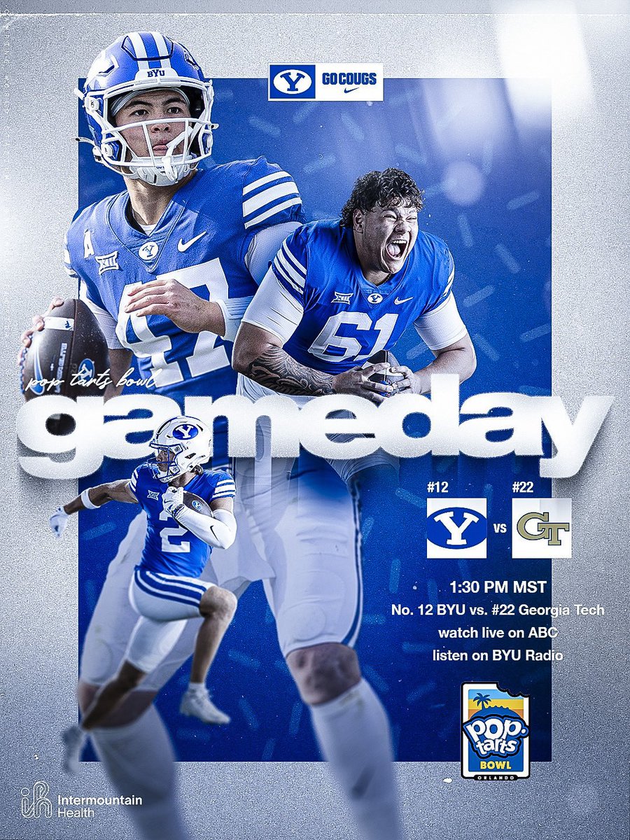 TapaNava's tweet photo. WAKE UP! IT'S POP-TARTS BOWL GAME DAY!

🏈: @GeorgiaTechFB vs. @BYUfootball 
⏰: 3:30 p.m. ET/2:30 CT CDMX/4:30 ARG
📺: ESPN/Disney+
 @kenneth_garay @TapaNava https://t.co/UUJi9ZW7B2