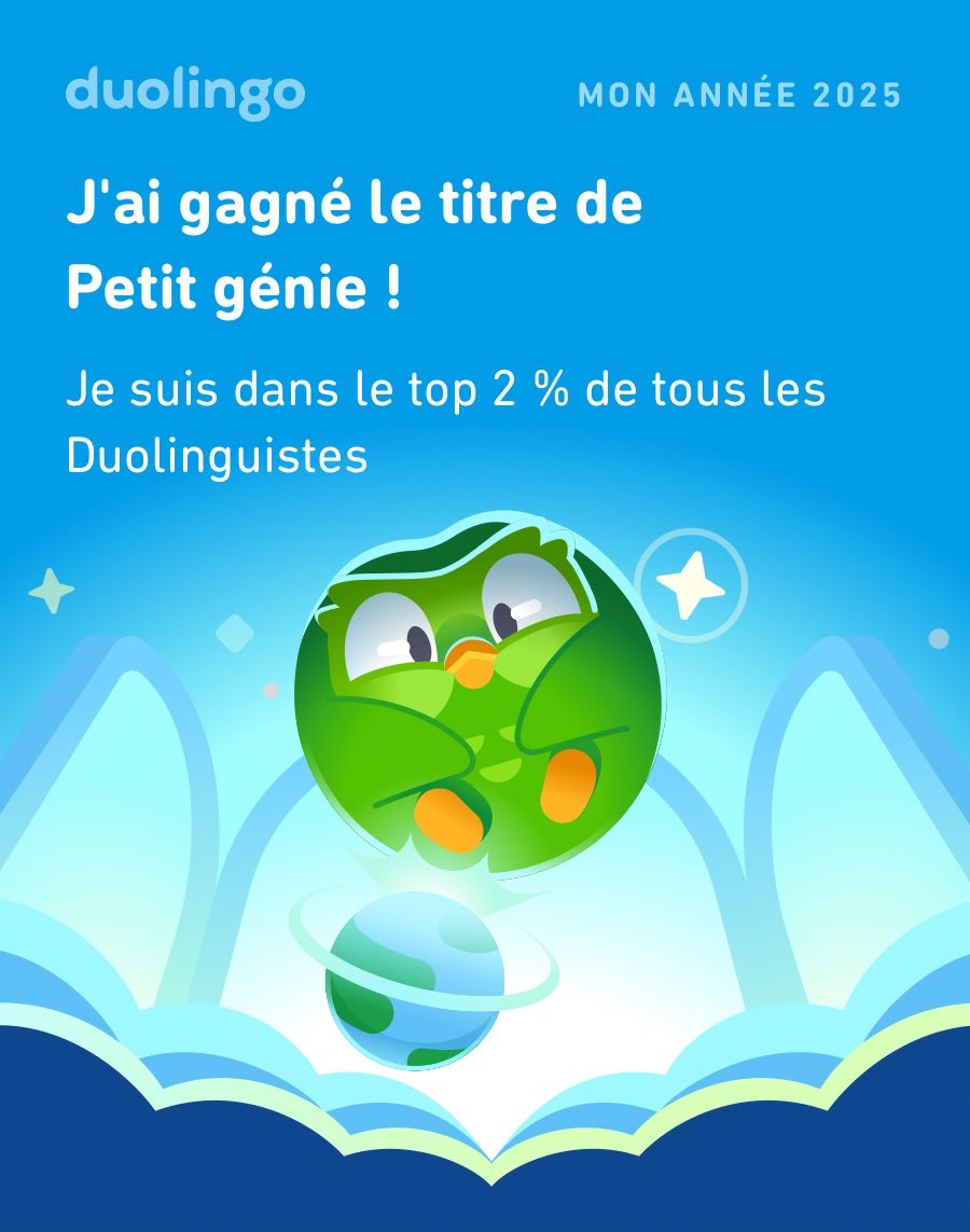 Regarde tout ce que j'ai appris avec Duolingo en 2025 ! Et toi, ça donne quoi ? #Duolingo365