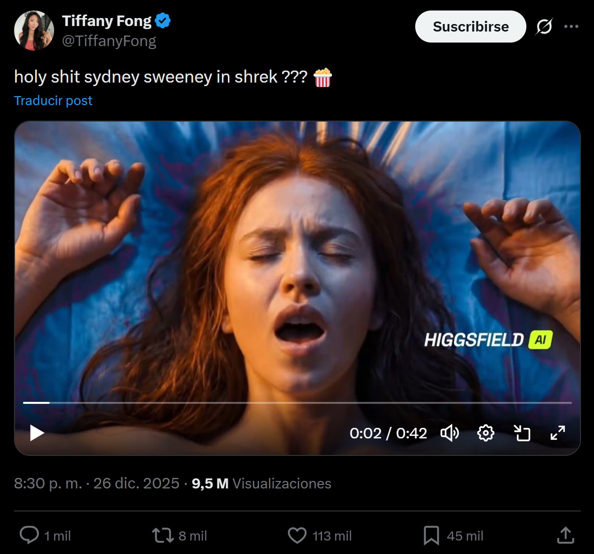 La burbuja de la IA no lo sé, pero ojalá se fuera a pique cierta empresa de generación de vídeo cuyo nombre no diré por preservar su identidad pero que empieza por H- y acaba por -iggsfield.

Tienen las prácticas de marketing más cutres y rastreras de toda la comunidad IA: Su