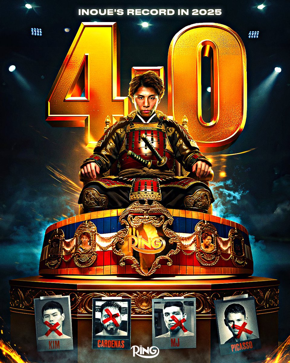 Naoya Inoue really went 4-0 in 2025 👹

✅ Ye Joon Kim
✅ Ramon Cardenas
✅ Murodjon Akhmadaliev
✅ Alan Picasso

The Ring V: Night of the Samurai on DAZN | <a href="/RiyadhSeason/">موسم الرياض | Riyadh Season</a> 🥊